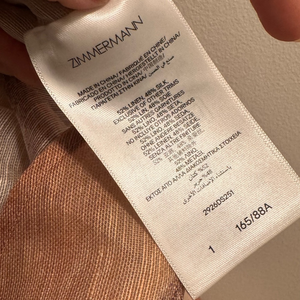 Zimmermann dress linen size 1. - Picture 8 of 8